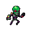 Green Alien Strikes: Menacing, Aggressive Action