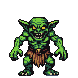 A snarling green goblin lunges forward with bared teeth and outstretched claws.