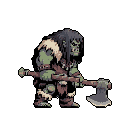 Muscular Orc Warrior Ready to Strike with Axe
