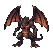 A fearsome, dark-scaled dragon with fiery accents stands in a powerful fighting stance, its massive wings beating dynamically.