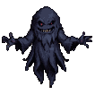A shadowy specter with claw-like hands lunges forward, baring sharp teeth and a single glowing red eye.