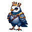 Regal Dove in Golden Armor, Whimsical Nobility