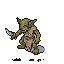 Menacing goblins in JRPG style, various types wielding weapons like knives, axes, and skull staffs, ready for combat.