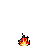 Animated pixelated flames in yellow, orange, and red erupt upwards.