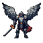 Game Asset: Armored Angel: Crimson Accents, Wings Spread