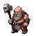 Grizzled dwarf with skull-topped staff mid-swing.