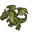 Green dragon with unfurled wings, detailed scales, and piercing eyes.