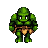 A stout, green-skinned ogre with a loincloth walks forward.