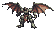 Fearsome winged creature with dark, leathery wings and segmented, armored body performing a dynamic punch-jump combo.