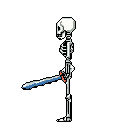 Pixel Animation: Skeletal Warrior with Sword: Gothic Digital Art
