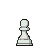 White chess pawn, knight, and bishop arranged on a transparent background.