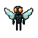 AI Pixel Art: Giant Insectoid Creature with Glowing Orange Eyes