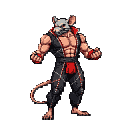 Muscular Rat Fighter: Intense Combat Ready Pose