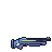 Futuristic weapon with blue and purple accents firing a bright energy burst.