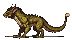 Menacing reptilian creature with green and brown scales, jaws agape, lunging forward in a dynamic attack animation.