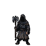 Cloaked figure with a menacing axe, raising its weapon.