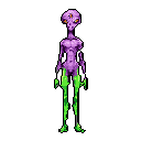 Mysterious Alien with Glowing Eyes and Green Aura
