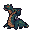 A multi-headed hydra monster with dark teal scales and a tan underbelly, its serpentine necks twisted and heads subtly moving.