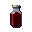 A small glass vial containing deep ruby-red liquid with a gentle sloshing motion.