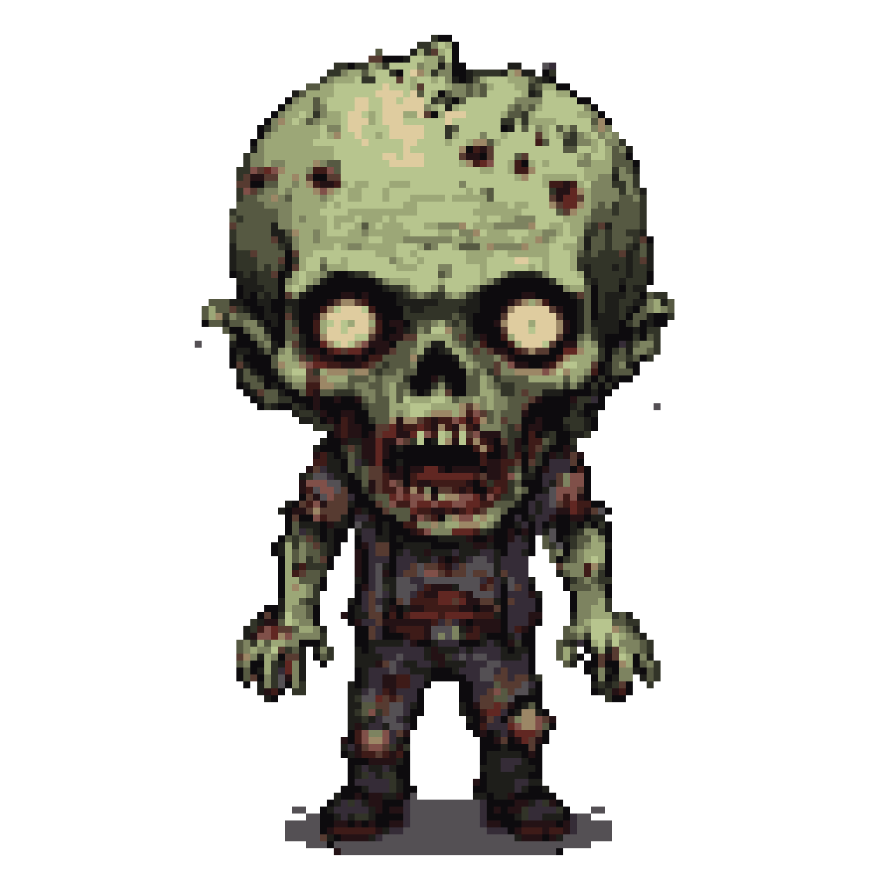 Grotesque Zombie Grotesque Zombie's Yellow-Eyed Scream in Stark Horror