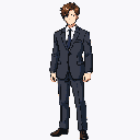 Pixel Art: 穿着西装的男生全身