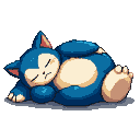 A large, blue Snorlax sleeps soundly, its cream-colored belly visible, sprawled on a muted gray surface.