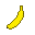 A bright yellow banana with a subtle golden outline on a black background.
