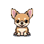 A ginger chihuahua with large, curious eyes and perked ears, rendered in 64x64 pixel art.