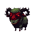Pixel Art: evil sheep with gigantic head