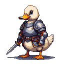 Pixel Art: duck in armor