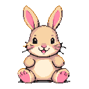 Cute Bunny Joy: Adorable Peachy Rabbit Character