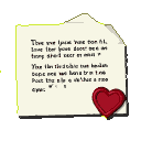 Parchment with a pixelated handwritten love letter, sealed with a red heart-shaped wax stamp.