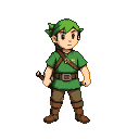 A young hero in a green tunic and cap with leaves, holding a bow.