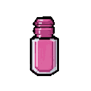 A vibrant pink lip gloss bottle with a textured lid against a black background.