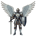 Pixel Art: knight with angel wings