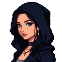 Pixel Art: beautiful woman thief portrait anime style