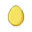 A smooth, bright yellow egg with subtle shading floats against a black background.