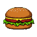 Golden-brown sesame seed bun with a juicy patty, melted yellow cheese, red tomato slice, and crisp green lettuce.