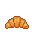 A golden-brown croissant with visible pixelated layers.