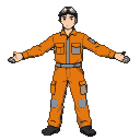 Orange Mechanic Ready for Action - Game Ready Art