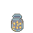 Isometric jar filled with glowing yellow stars.