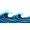 Deep blue ocean waves with white foamy crests against a black background.