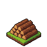 Rustic Woodpile on Grassy Isometric Tile
