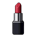 A vibrant red lipstick with a gleaming angled tip stands upright against a black background.