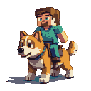 Pixel Art: Agora crie um personagem de minecraft steve so que montado n...