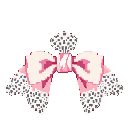 A soft pink bow tie with delicate white lace accents.