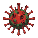 A spiky, menacing sphere with mottled red and green skin, featuring club-shaped red spikes.