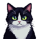 Pixel Art: psycho cat