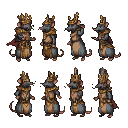 Regal rat kings in golden armor and ornate crowns, in various alert and ready-for-battle stances.