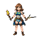 A determined earth elemental girl with leafy accents and rugged boots, holding a glowing staff and a crystalline shard.